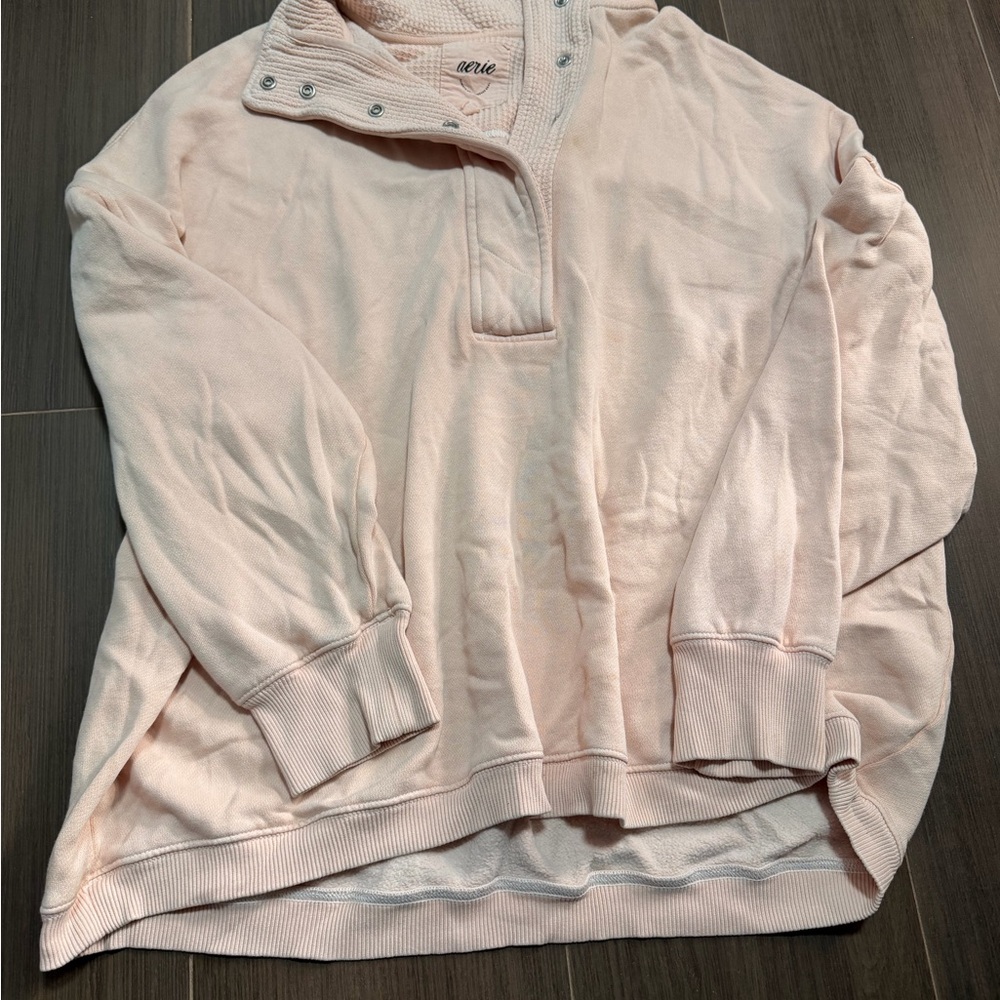 Aerie Button-Up Waffle Knit sweatshirt